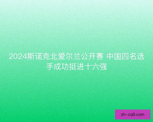 2024斯诺克北爱尔兰公开赛 中国四名选手成功挺进十六强