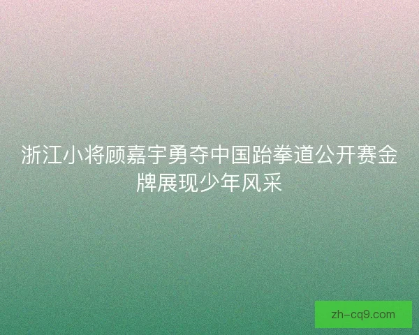 浙江小将顾嘉宇勇夺中国跆拳道公开赛金牌展现少年风采 浙江小将顾嘉宇勇夺中国跆拳道公开赛金牌展现少年风采